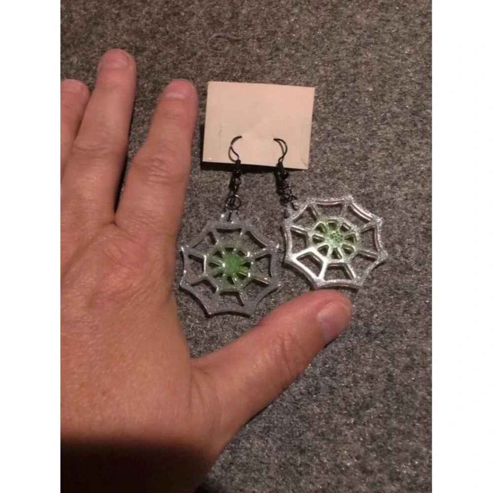 Spider web  dangle earrings